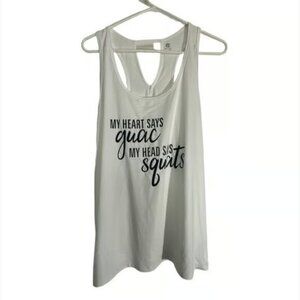 C9 Champion White FLOWY Squats Racerback Peephole Back Tank Top Large #M-082
